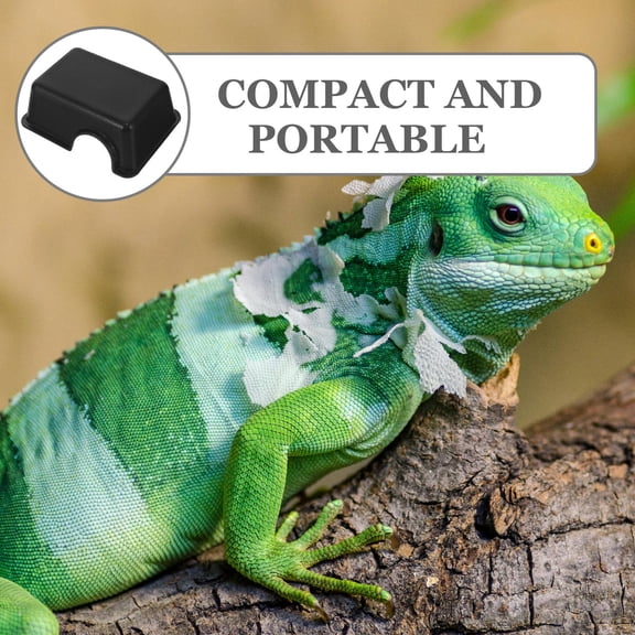 Luxshiny Black Plastic Reptile Hide Cave for Terrarium Safe Durable Reusable Hiding Place for Small Reptiles