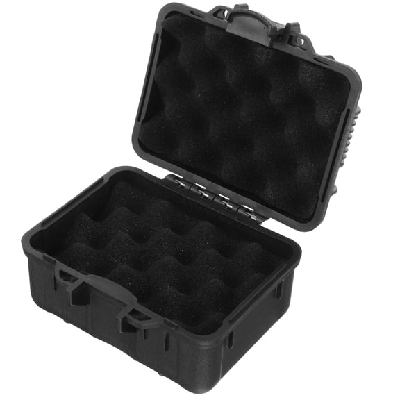 Luxshiny Black Portable Tools Box Waterproof Thickened Protective Case for Organizing Medicine and Accessories
