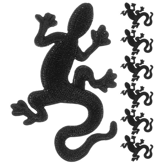 Luxshiny Black Reptile Embroidered Patches for Clothes Hats Easy Application Polyester