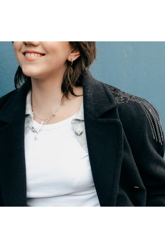 Black Rhinestone Tassel Shoulder Epaulets Handcrafted Vintage Brooches for Evening Party Suit Accessories