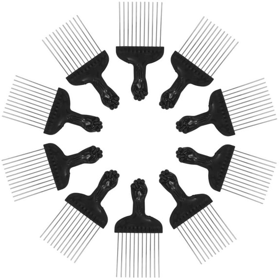 Luxshiny Black Steel Hair Styling Pick Comb for Curling Parting and Detangling Hair in Salon