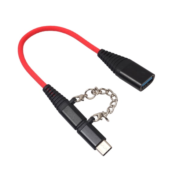Luxshiny Black Type C USB Adaptor with Micro Otg Cable for File Transfer and Device Unlock