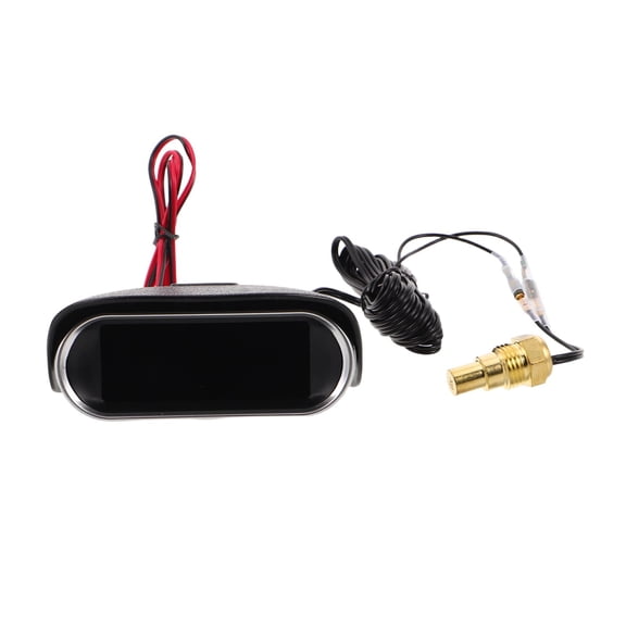 Luxshiny Black Universal Automotive Volt Meter Gauge with Temperature Monitoring