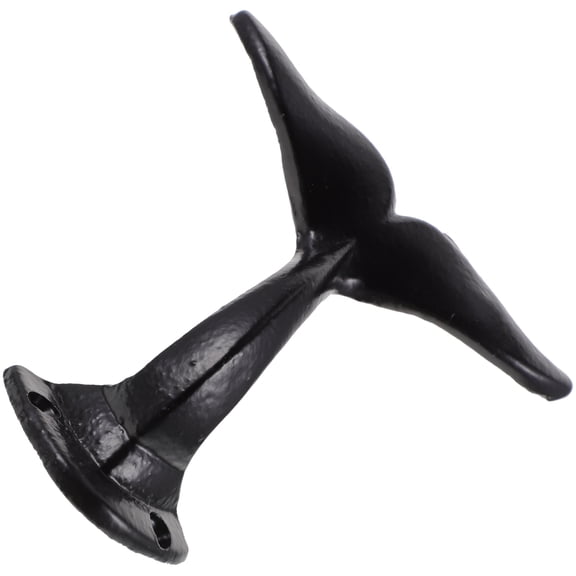 Luxshiny Whale Tail Wall Hook, Iron, Black, Smooth Surface, Easy Install, Home Decor