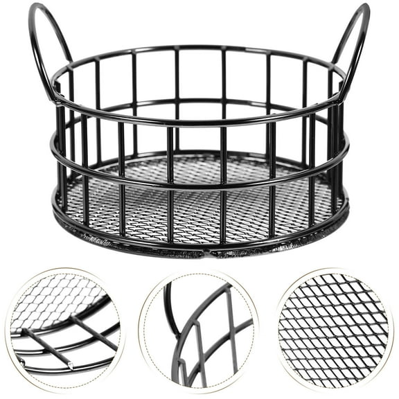 Luxshiny Black Wire Storage Basket for Fruit and Household Organization with Strong Load Capacity