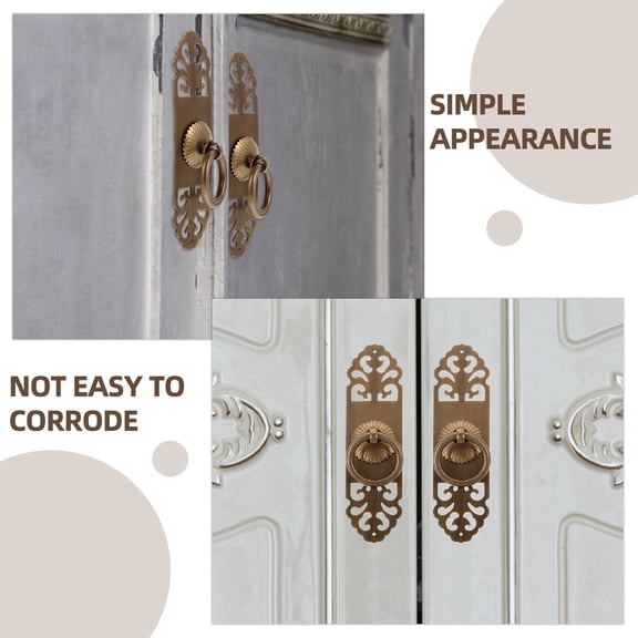 Luxshiny Bronze Cabinet Hardware Antique Rectangular Drawer Pull Furniture Hardware 1 Set