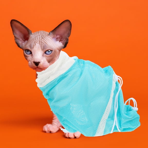 Luxshiny Breathable Wear Resistant Cat Shower Bag for Pet Bathing and Grooming with Portable Design