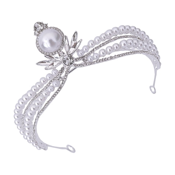 Luxshiny Bridal Crystal Crown Tiara Crown Wear Resistant Silver 1Pack