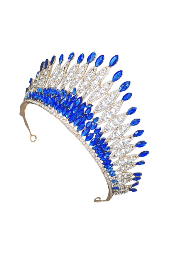 Wedding Crowns for Bride Crown Headband Blue Zinc Alloy 1Set Hair Accessory