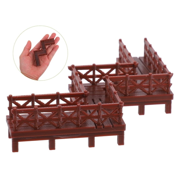Luxshiny Brown Small Garden Bridge Model for Bonsai and Sand Table Landscape Decor