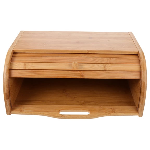 Luxshiny Brown Plastic Desktop Organizer Cabinet with Sliding Lid for Efficient Storage of Office and Home Sundries