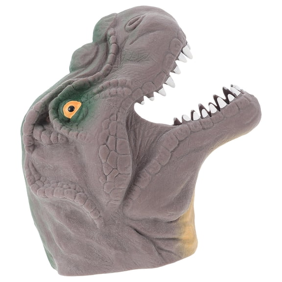 Luxshiny Brown Dinosaur Finger Puppet Made of Plastic with Detailed Texture, Perfect for Home and Party Entertainment