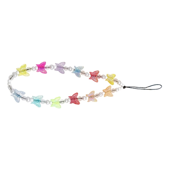 Luxshiny Butterfly Phone Chain Strap, Plastic, Assorted Colors, Daily Use Accessory, 1 Piece