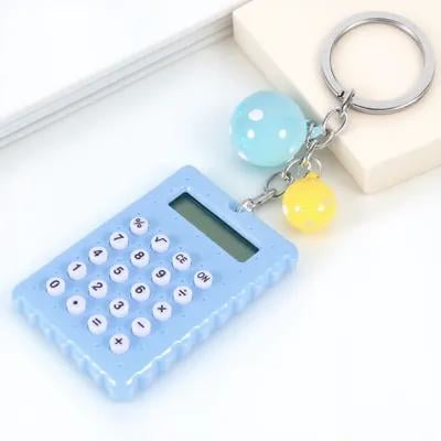 Luxshiny Calculator with Key Buckle Blue Portable 8 Digit Display Durable Student Stationery