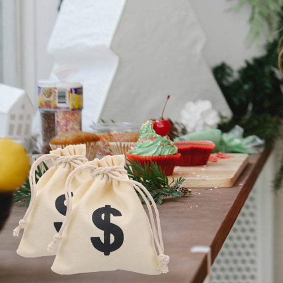 Luxshiny Canvas Drawstring Bags for Storage Multi Color Perfect for Party Favors and 12pcs