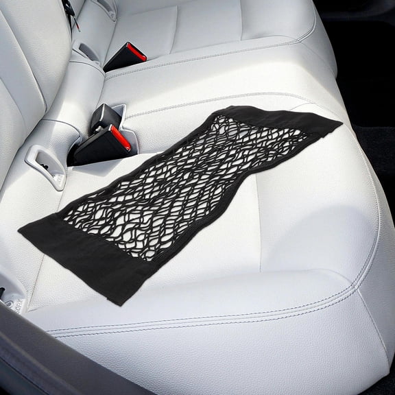 UPGRATOR Black Elastic Mesh Car Storage Pouch for Trunk and Seat Back Organizer