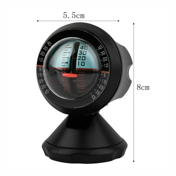 Luxshiny Car Level Indicator Black Tilt Gauge Easy to Read Dial Adjustable Dashboard Gauge