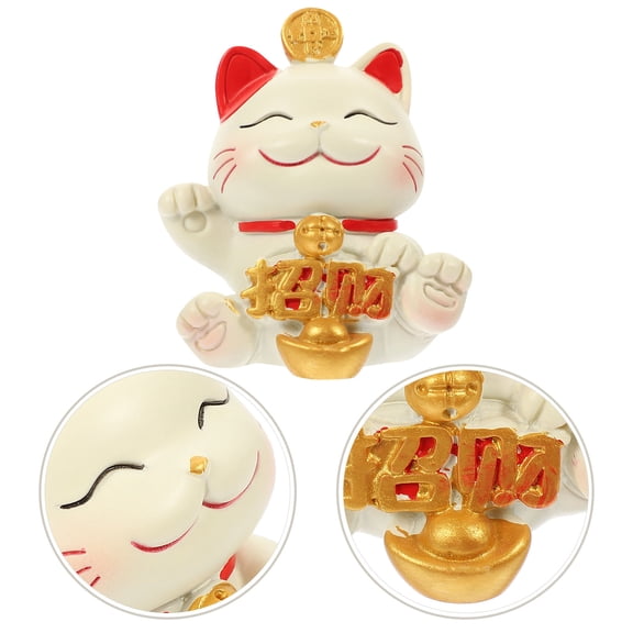 Luxshiny Resin Figurines Cat Figurine Multi 1Set