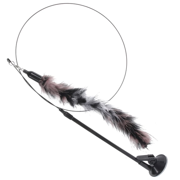 Luxshiny Indoor Cat Teaser Wand with Suction Cup Strong Base PP Material