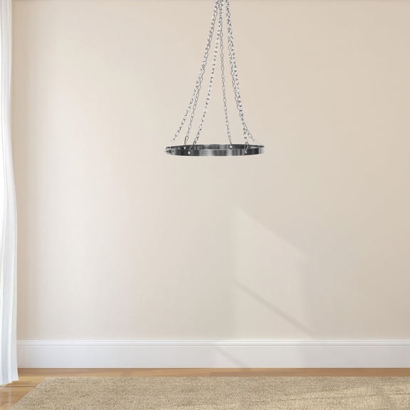 Luxshiny Ceiling Canopy Suspension Ring Metal Bracket for Drapes with Easy Installation Plated Silver Finish