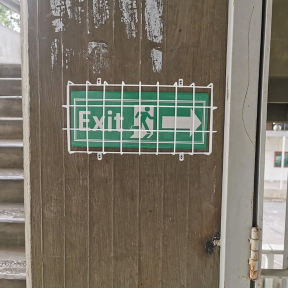 Luxshiny Ceiling Lights Exit Sign Wire Guard Emergency Light Protective Cage 1Pack