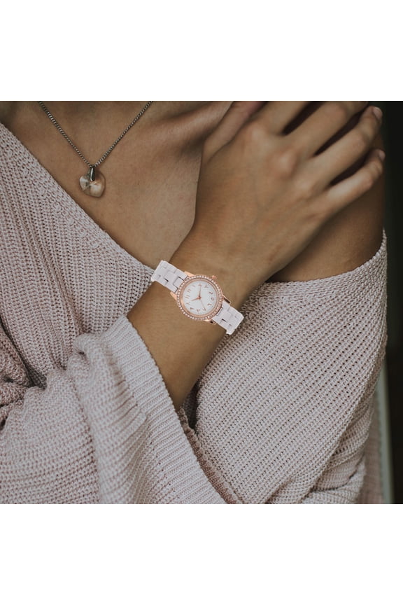 Ceramic Watch Band White Flat Mouth Design Comfortable for Daily and Exercise Use