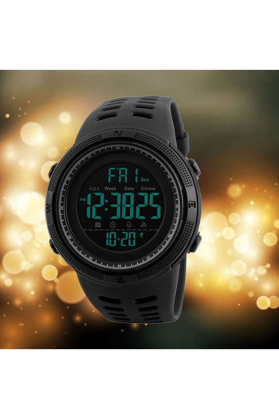 Chic Black Digital Watch for Students Stainless Steel and PC Perfect for Indoor Outdoor Activities 1 Piece