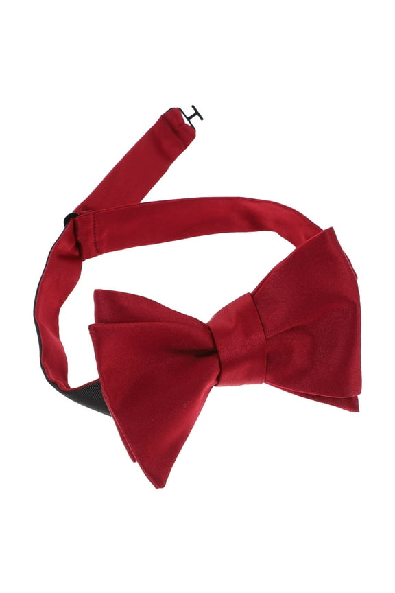 Classic Men Bowtie Red Self Tie Formal Bow Tie for Wedding and Business Events