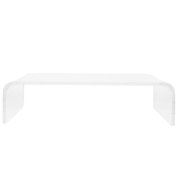 Luxshiny Clear Acrylic Computer Monitor Stand Riser for Comfortable Eye-Level Viewing and Posture Support