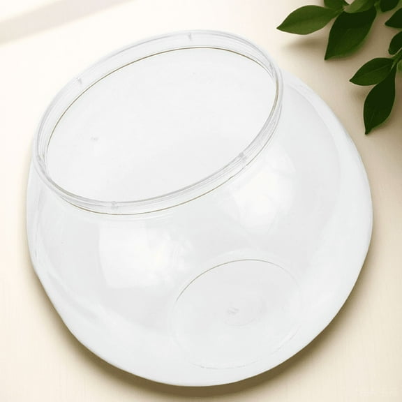 Luxshiny Clear Plastic Fish Bowl Stable Fish Breeding Box for Home Aquarium and Decorative Use