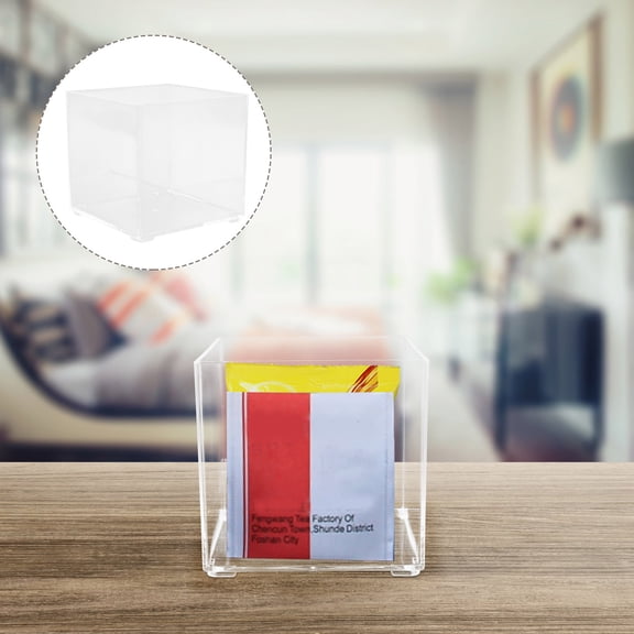 YOSADIER Sturdy Acrylic Tea Box Clear Organizer for Home Coffee and Sundries