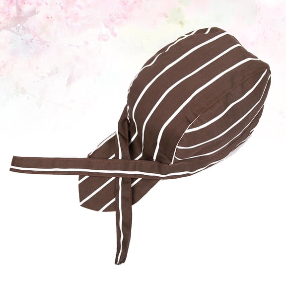 Luxshiny Chef Hat with Cap Stripe Design, Coffee Kitchen Waiter Working Cap for Restaurant and Clean Environment Use