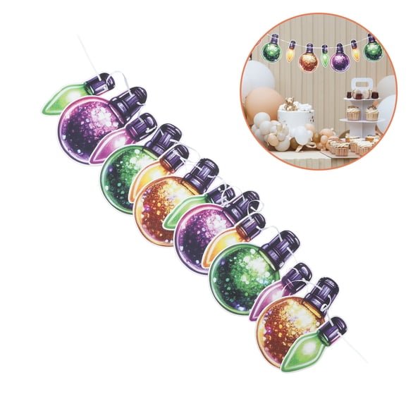 Luxshiny Colorful Light Bulb Paper Banner for Party Decorations Multi Carnival Theme 1 Set 72 Inches