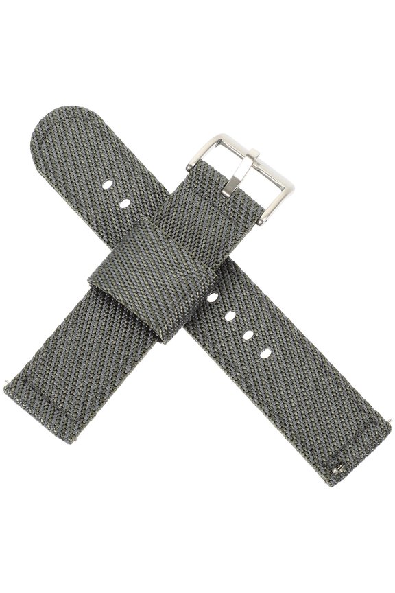 Comfortable Grey Nylon Watch Strap Adjustable Replacement for Business and Travel Use