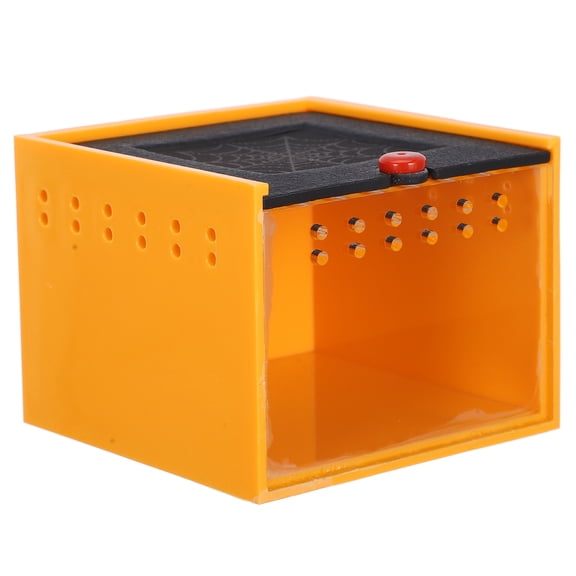 Luxshiny Orange Acrylic Jumping Spider Enclosure with Ventilation and Removable Lid, Ideal Habitat for Pet Spiders