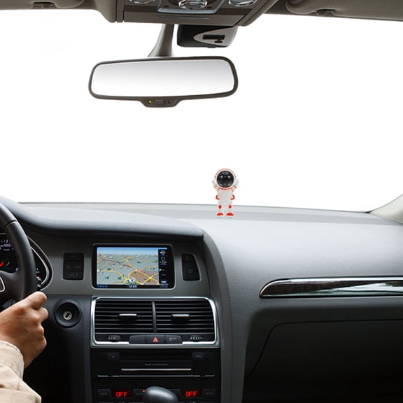 Luxshiny Compact Car Mount Compass with Astronaut Design Multi Functional Auto Dashboard Decoration