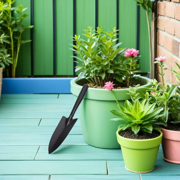 Luxshiny Black Garden Spade with Manganese Steel for Digging Soil Sifting and Planting