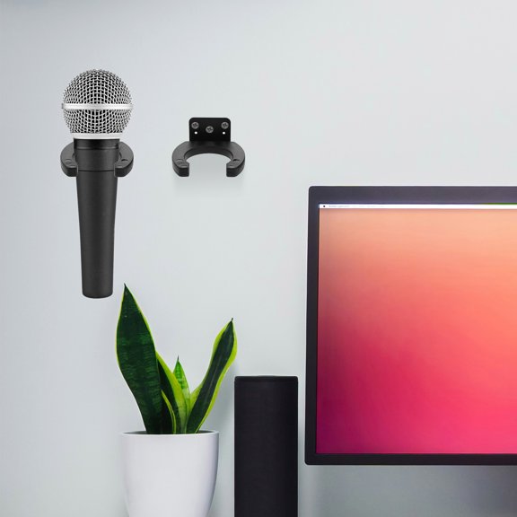 Luxshiny Compact Metal Mic Holder with Rubber Padding for Secure Microphone Mounting in Home Or Ktv