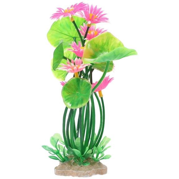 Luxshiny Artificial Aquarium Lotus Plant Plastic Fish Tank Ornament for Home Decor