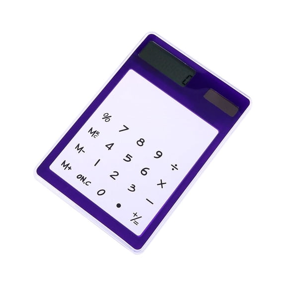 Luxshiny Compact Portable Solar Calculator with Touch Panel in Purple for Desk Use