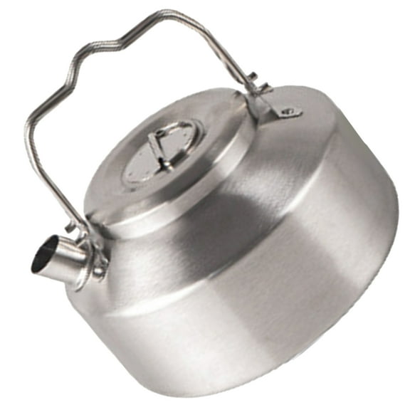 Luxshiny Whistling Kettle Stainless Steel Camping Tea Pot Pouring Soup Family Outdoor Activities 1Pcs