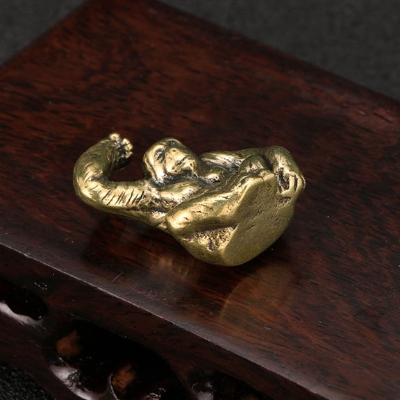 Luxshiny Copper Gorilla Statue Vintage Style Brass Craft Figurine for Tabletop Decoration