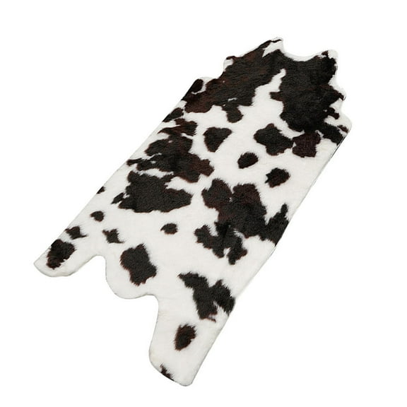 Luxshiny Cow Pattern Rug Anti Skid Absorbent Floor Mat White Polyacrylonitrile Fiber 1Pcs
