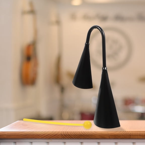 Luxshiny Cowbell Musical Instrument Black Metal for Outdoor Class 1Pack