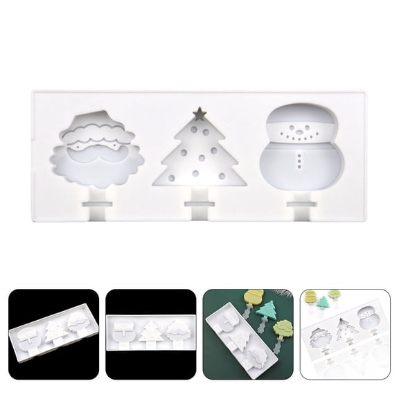 Luxshiny Creative Christmas Theme Silicone Ice Cream Maker Mold for Home Use with Easy Demolding