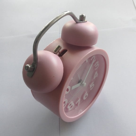 Luxshiny Pink Quartz Glass Bedside Clock Silent Design for Home Bedroom and Office Desk Decor