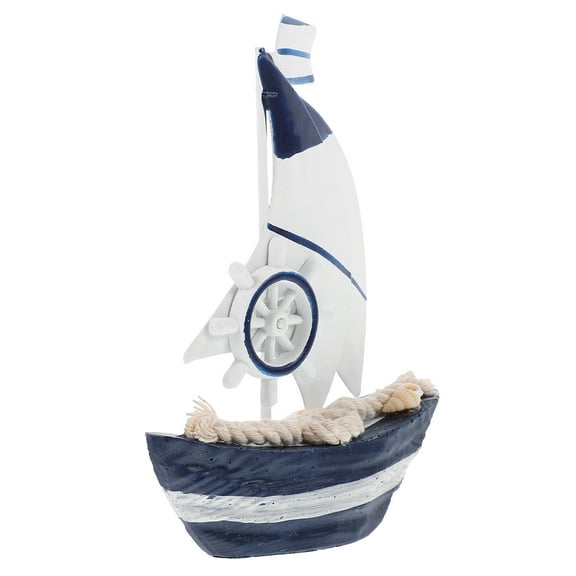Luxshiny Sailing Boat Model Desktop Sailboat Ornament Iron 1Pack