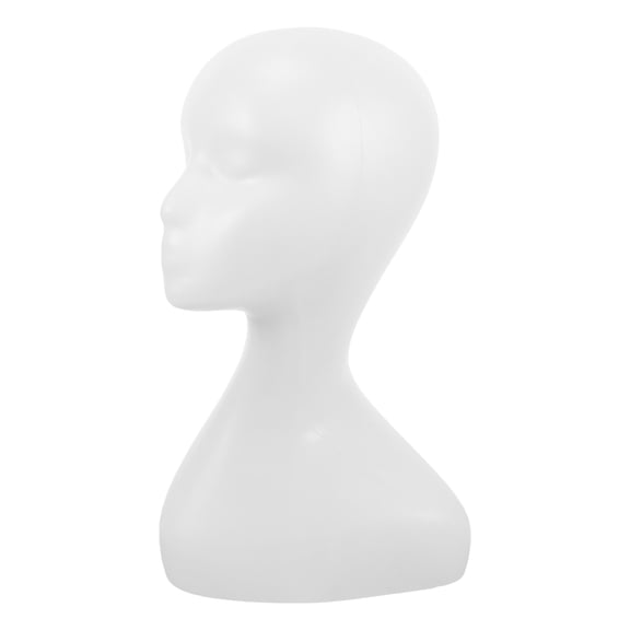 LITINKIMI White Pe Female Mannequin Head for Wigs Hats and Scarves Display