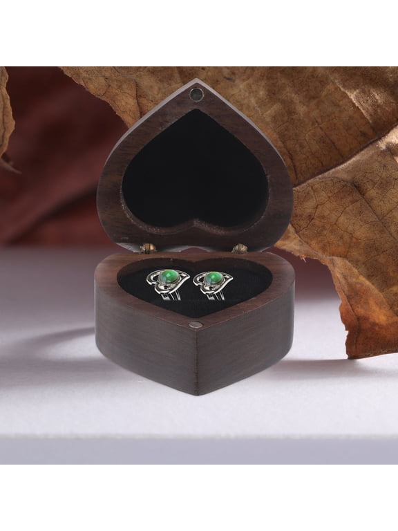 Heart-Shaped Wooden Box for Wedding Storage, Brown Case for Organization