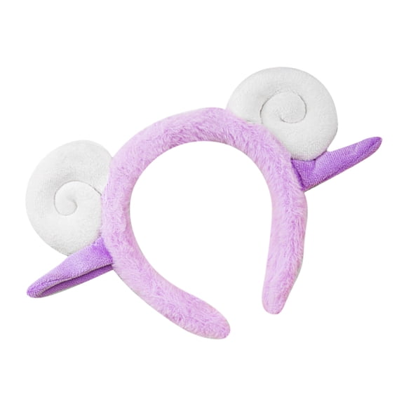 Luxshiny Adorable Sheep Ears Plush Headband Violet Stylish Hair Accessory for Daily Wear